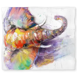 360 Stand King Size Duvet Cover for King Size Bed - African Vibe, Colorful Vibe, Breathable Microfiber Fabric, Colorful Elephant Print, Purple African Elephant Home Decor, Breathable Fabric