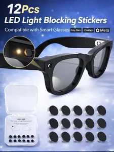 12PCS Low-Tack LED Light Blocking Stickers – Restickable Covers for Ray-Ban Meta Wayfarer, Skyler, Headliner (Gen 2) & Oakley Meta HSTN Smart Glasses