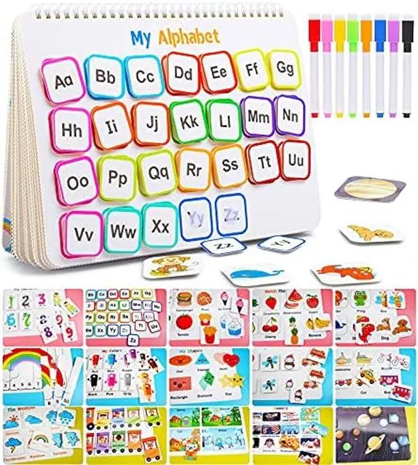 Montessori Preschool Learning Activities Busy Book - Workbook Activity Binder / Toys for Toddlers, Autism Learning Materials and Tracing Coloring Book