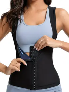 Women Adjustable Button Vest, Yoga Running Slim Fit Top, Comfortable Sports T-Shirt for Active Lifestyle, Fitness Workout Vest