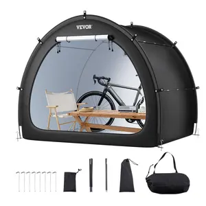 VEVOR Bike Storage Tent,  4 to 5 Bikes, Outdoor Spacious Bike Storage Tent with Ventilated Window, Waterproof Fan-Shaped Bike Tent with High Strength Fiberglass & Dual Zippers, Fit for Bicycle