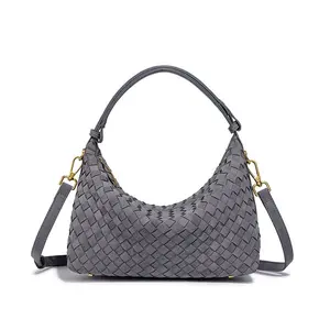 Matte Woven Dumpling Bag, Unique Luxury Underarm Bag, Women's Soft Synthetic Leather Shoulder Handbag, Vintage Casual Crossbody Bag, Fashion Daily Handbag