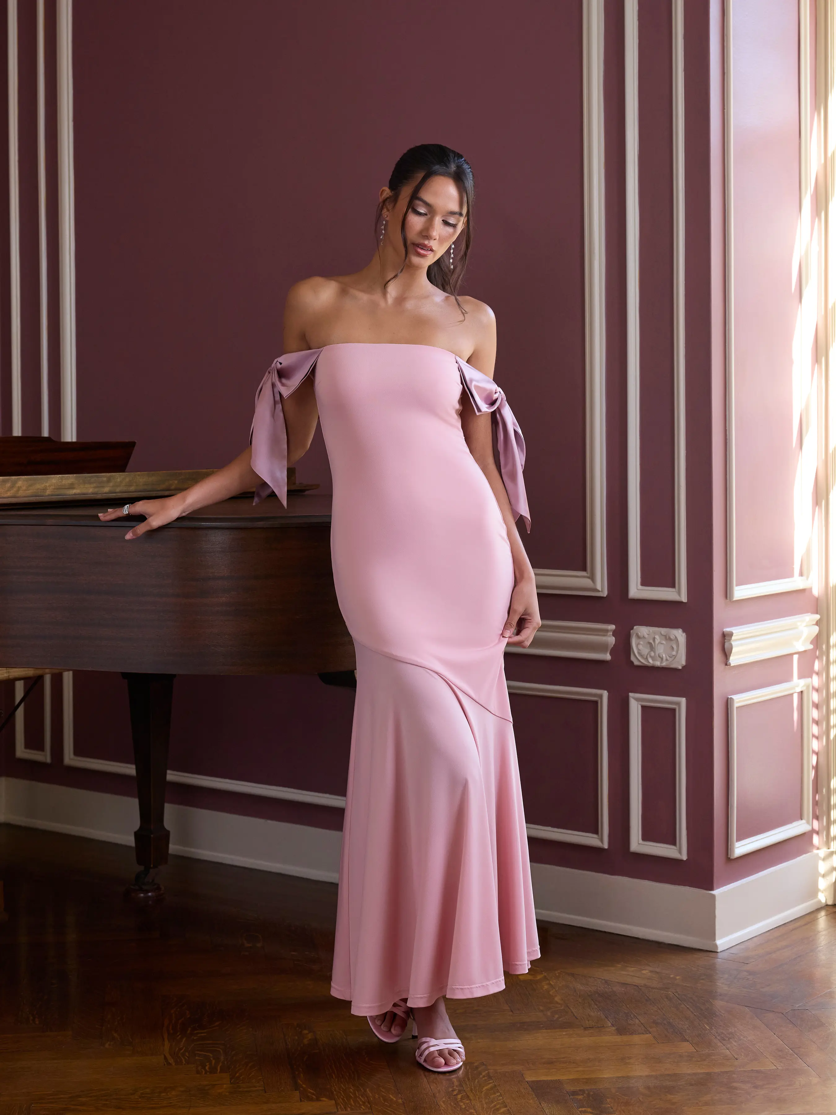 womens maxi dress pink Pink Paisley Print Maxi Dress