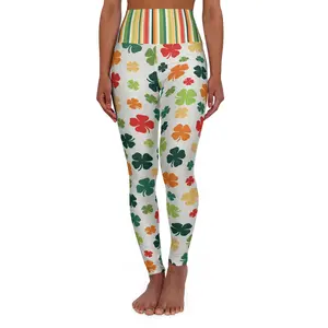 Lucky Yoga Leggings, High Waisted Pants, Fortune Workout Tights, Good Luck Fitness Apparel, Green Zen Leggings