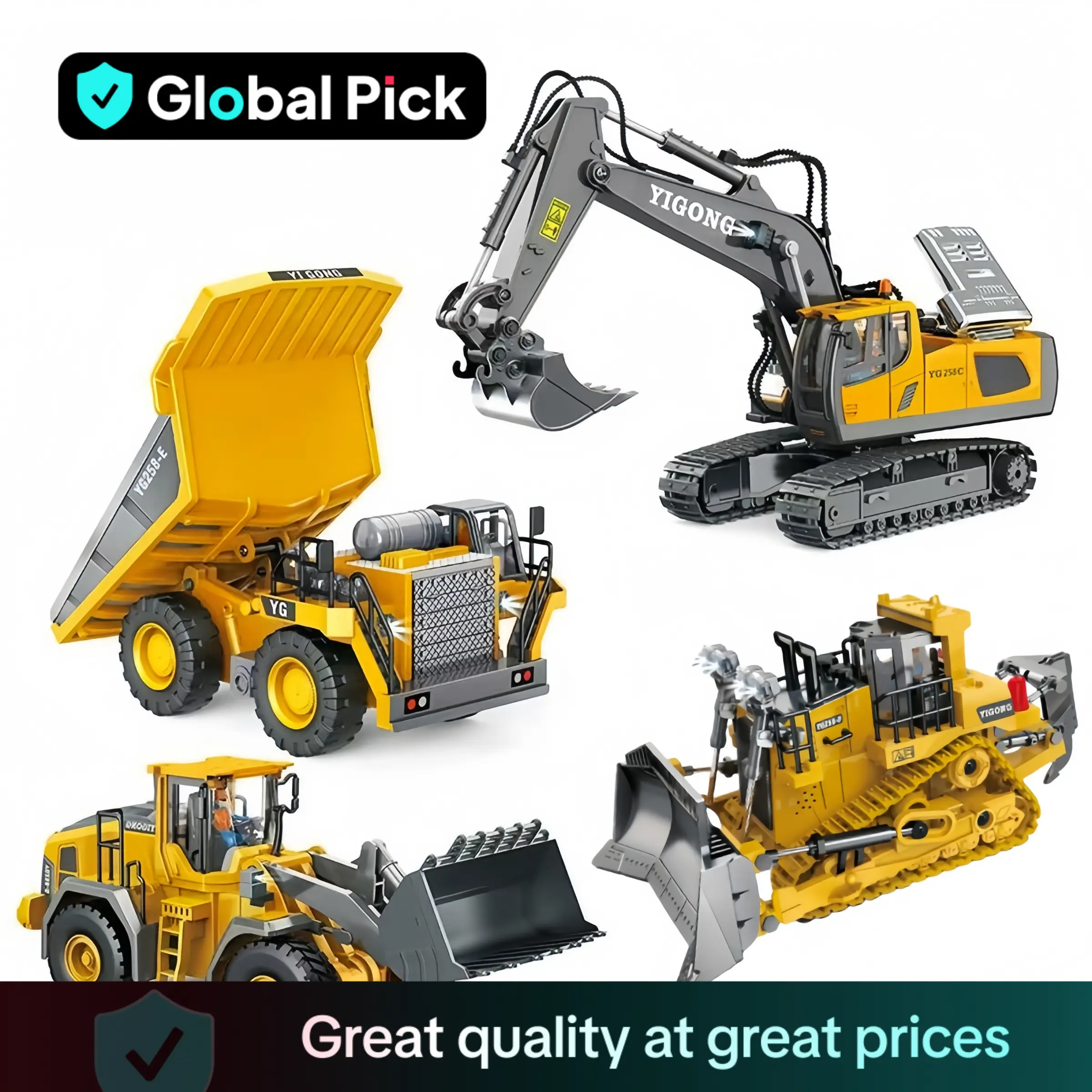 Remote Control Construction Vehicle Toy, Electric Construction Vehicle Toy, RC Excavator Dump Truck Bulldozer Car Toy, Birthday Gift for Kids