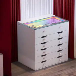 VANITII 11 Drawer Dresser Chest Of Drawers with RGB Lights Strip and USB Charging Ports Crystal Handles for Bedroom Dressers