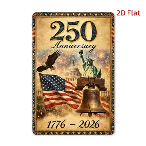 USA 250th Anniversary Metal Wall Sign | Iron Vintage Wall Decor for 4th of July Celebration, 1776-2026, Room Decor