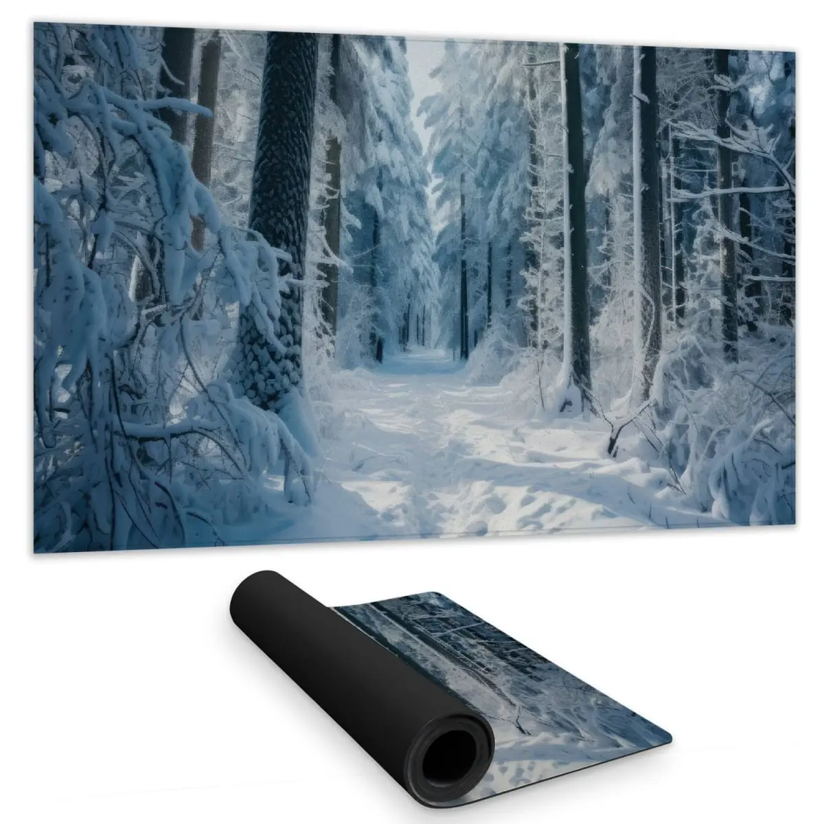 212 MAIN C1DM1424TAUAEU Minimalist Fabric Rectangular Gaming Mouse Pad, 14x24 in. Cold Forest White, Durable Water-Repellent Easy-to-Clean Desktop Pad with Non-Slip Rubber Base for Gamers and Enthusiasts