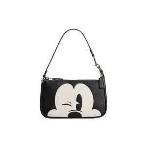 COACH x Disney Nolita 19 Mickey Mouse Print Pebbled Leather Crossbody Bag for Women