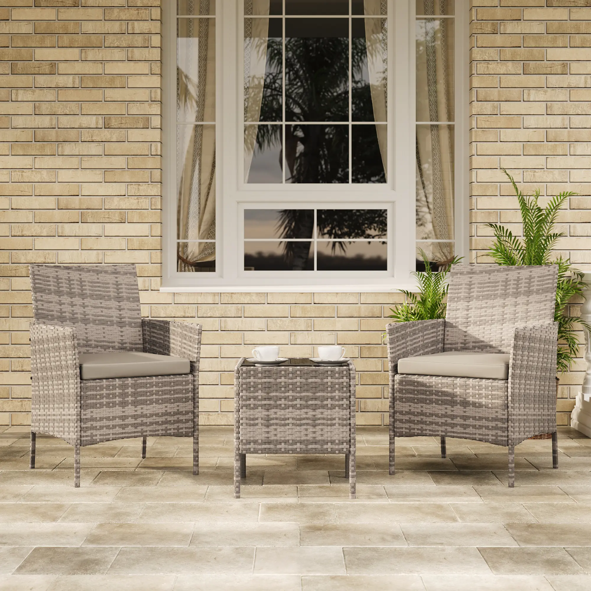 	 Gray gradient vine + light gray cushion