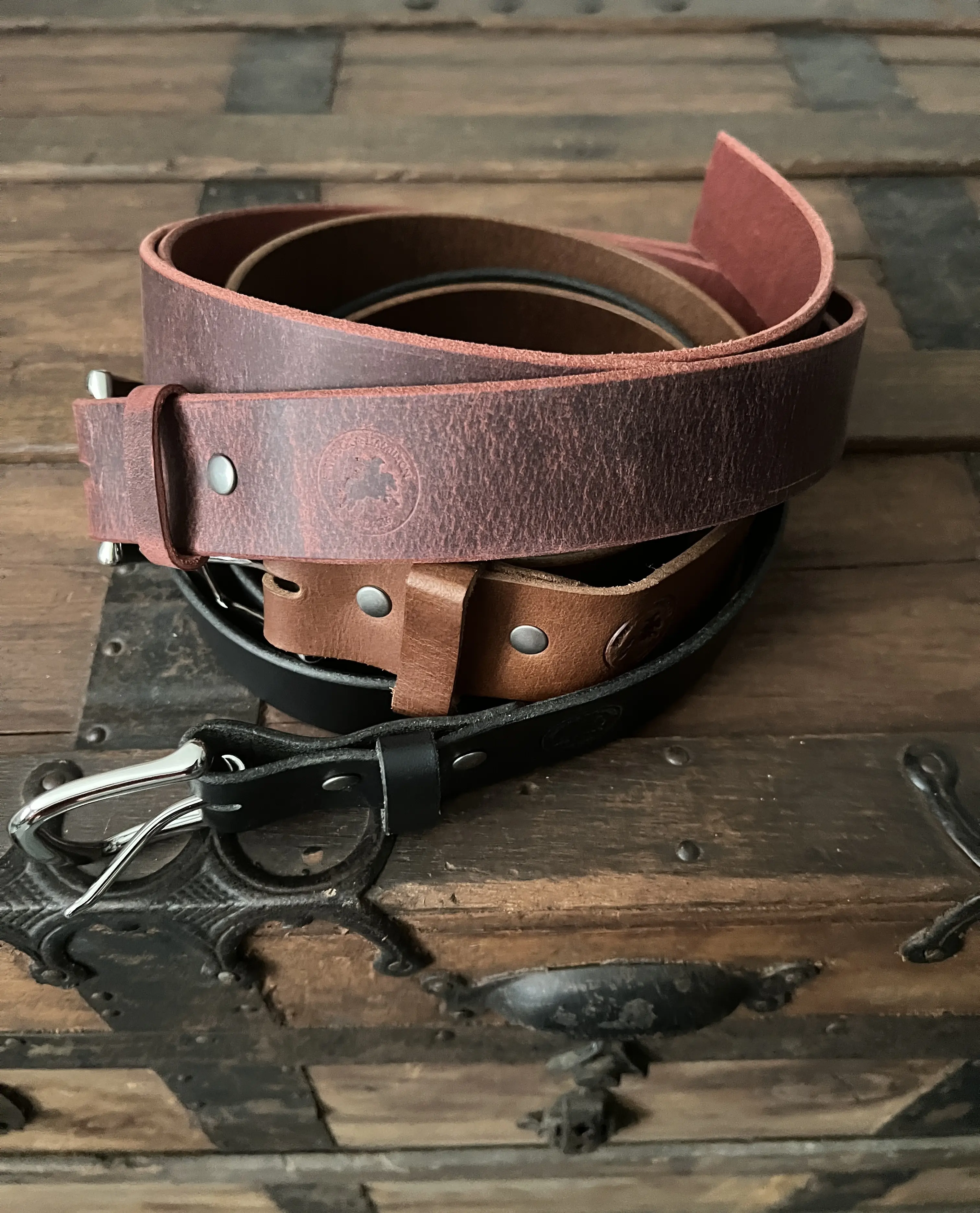 Men's Handmade Full Grain Leather Belt by Sawbuck & Hamilton - Multiple Color Options - Built for Everyday Wear - The Last Belt You Will Need