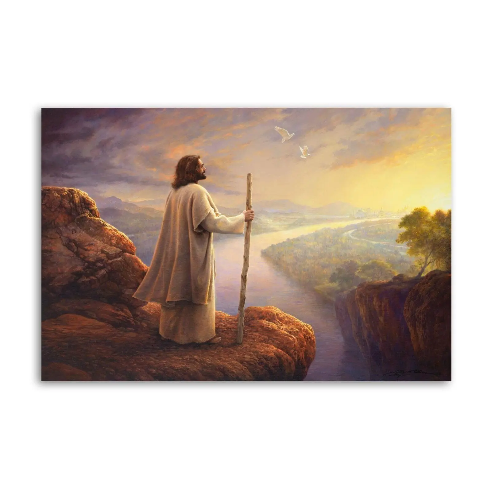 Jesus Christ Olsen HOPE ON THE HORIZON Decor Poster, Jesus Shepherd Easter Poster Home Decor