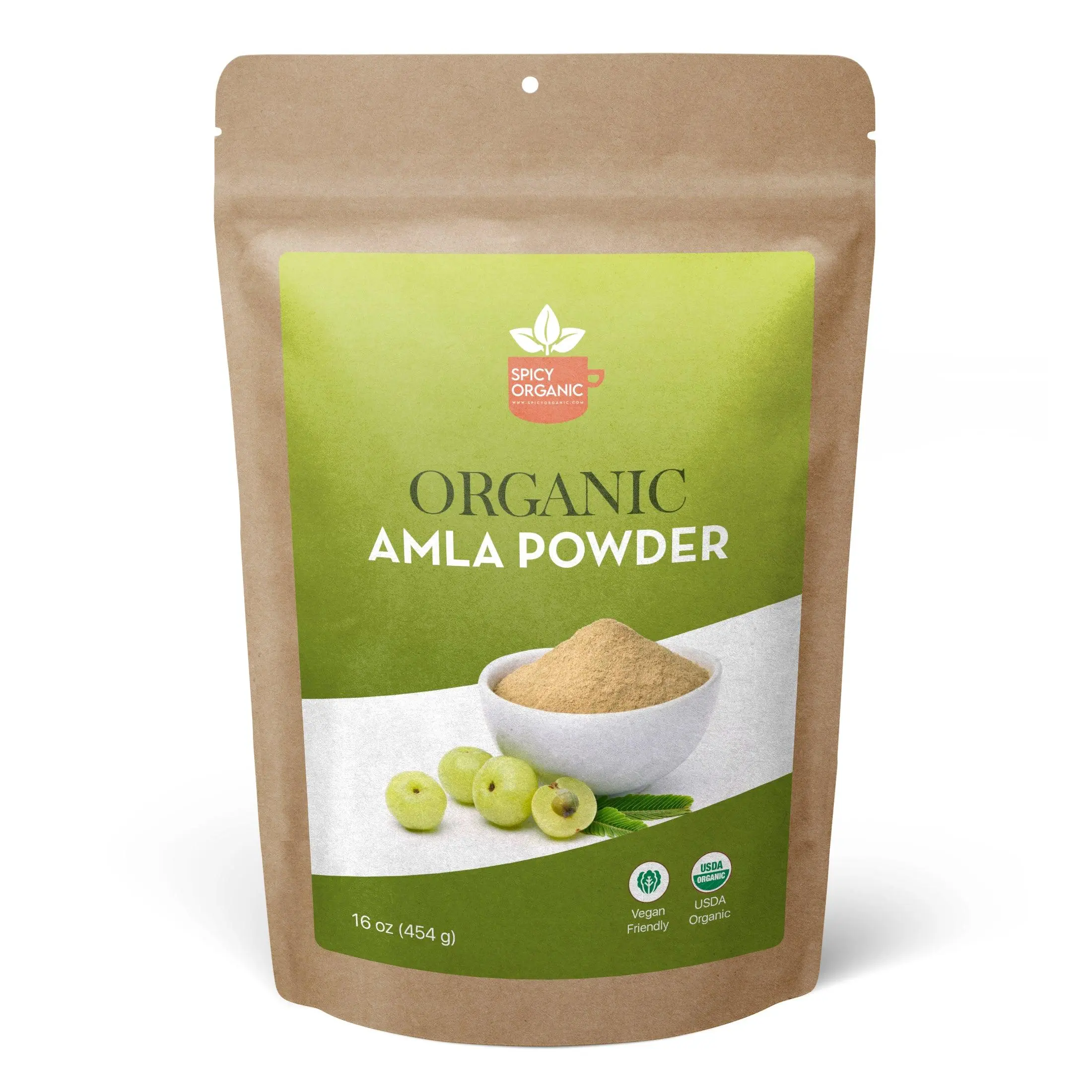 Organic Amla Powder (Indian Gooseberry) – Sun-Dried & Heavy Metal Tested | USDA Certified Organic  x 16 OZ