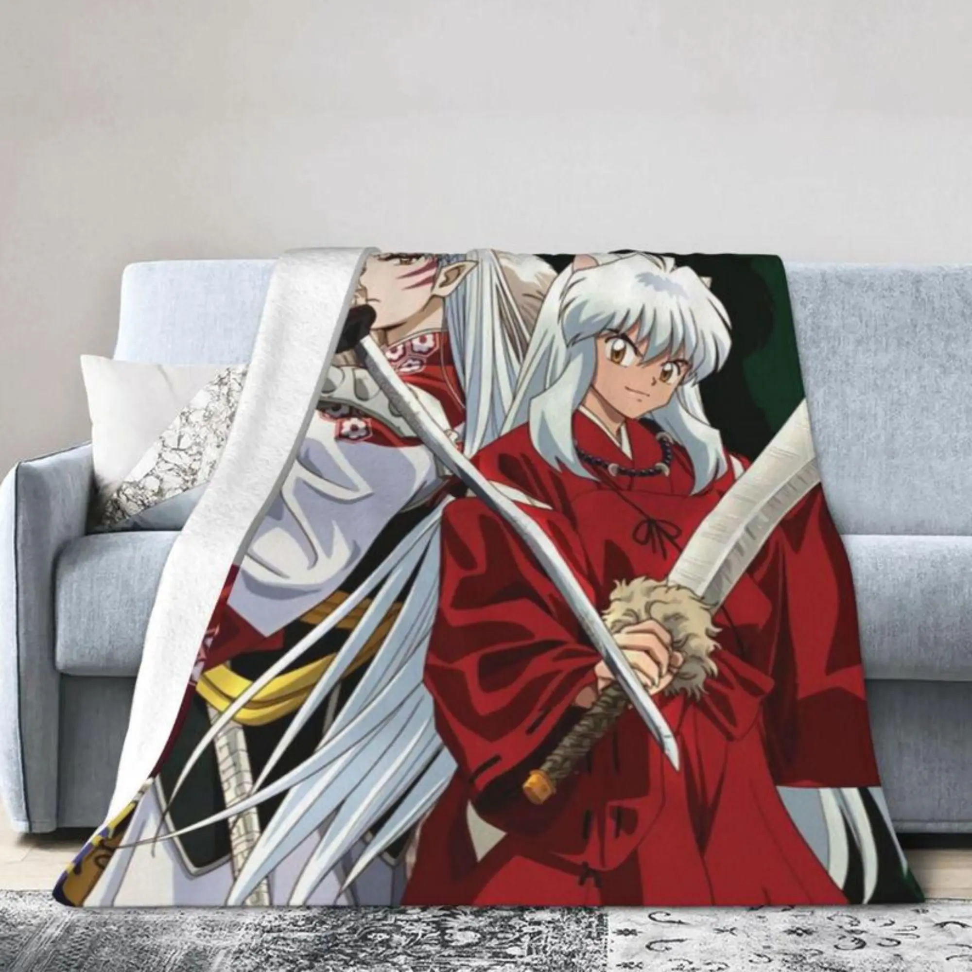 Inuyasha Hotel Blanket Air Conditioning Blanket Anime Blanket For Bed, Sofa Blanket, Ultra Soft Fleece Blanket For Bedroom Living Room, 60 X 50 Inches