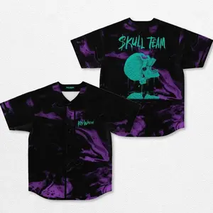 Kai Wachi Skull Team Baseball Jersey EDM Music Shirt, EDM Festival Family Gift, Unisex Breathable Men's Jersey, 420 Lover Graphic Shirt, Gift For Baseball Fan EDM Electronics Music