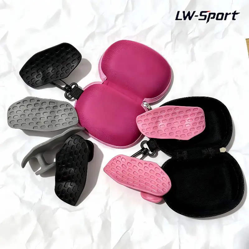 Silicone Weight Lifting Grip Pads with Carry Case, Non-Slip Sweat Resistant Workout Hand Grips, Callus Prevention Palm Pads for Kettlebell Dumbbell Barbell Strength Training