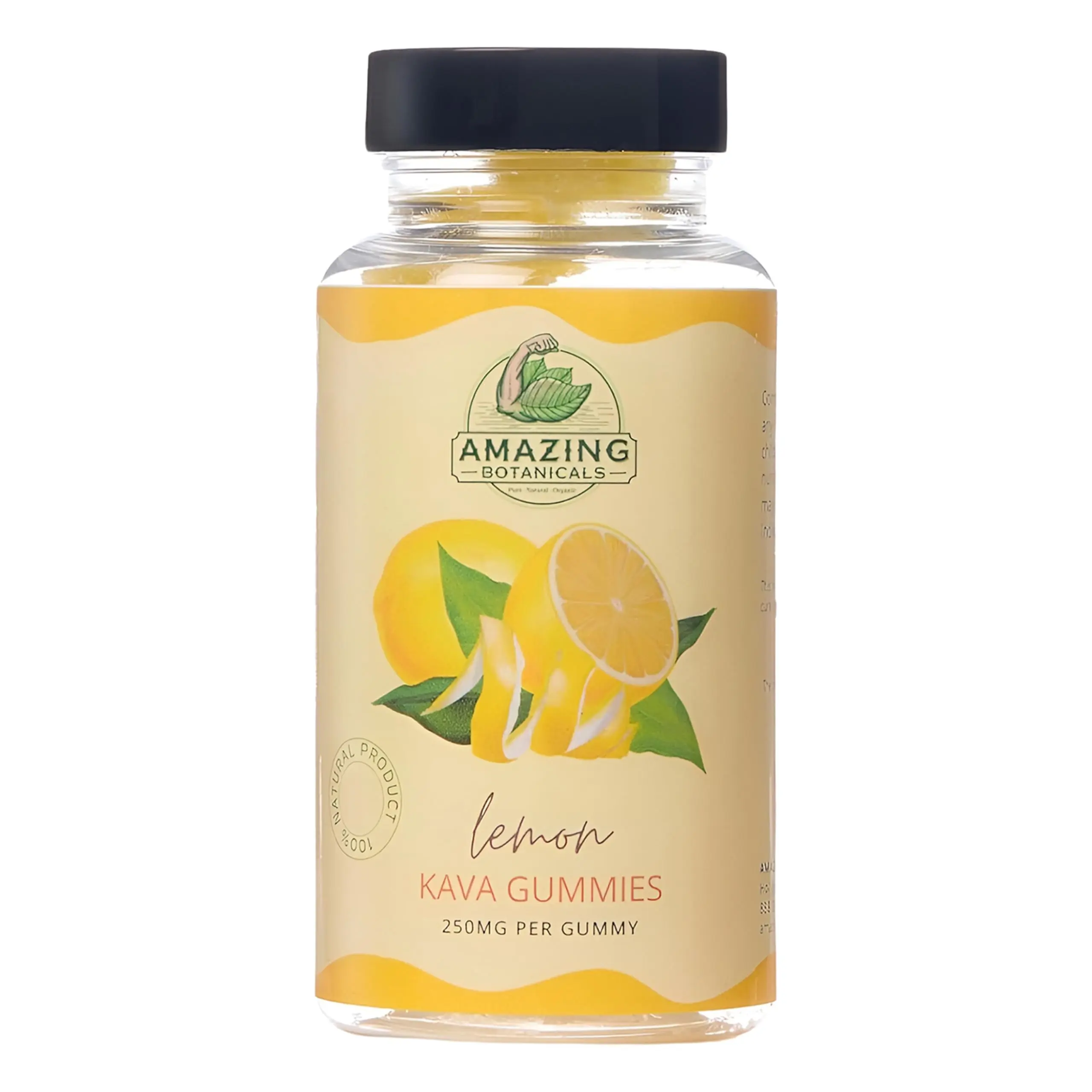 Amazing Botanicals Zesty Lemon Kava Extract Gummies - 250mg per Gummy, 30 Count, Natural Dietary Sleep & Relaxation Aid, Non-GMO, Vegan, Gluten-Free
