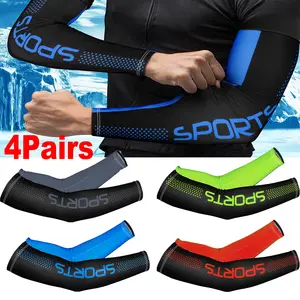 4Pairs Cooling Arm Sleeves  Summer UV Sun Protection Outdoor Sport Arm Cover Men Women