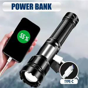1pcs Tactical Rechargeable Flashlight - 7-Mode High Brightness,Handheld Design - Perfect for Emergency Situations, Hiking, Camping rechargeable flashlight flashlight Multipurpose Rechargeable spotlight flashlight flashlight  1000000 lumens