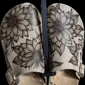 Burned Sunflower Clogs