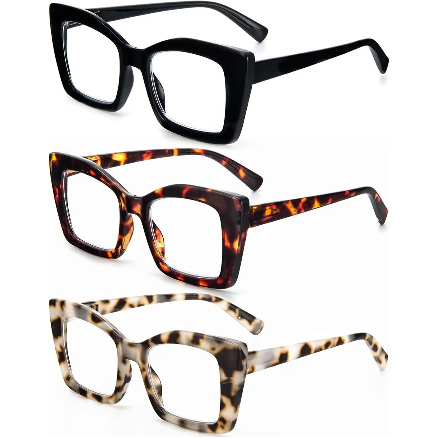 Oversized Square Reading Glasses Oprah Style for Women, Blue Light Blocking Large Frame Computer Readers Spring Hinge Fashion Design Multicolor High Quality Eyewear Lightweight Trending Eyeglasses 6 Pack Oversized Square Reading Glasses Oprah Style for Women, Blue Light Blocking Large Frame Computer Readers Spring Hinge Fashion Design Multicolor High Quality Eyewear Lightweight Trending Eyeglasses 6 Pack
