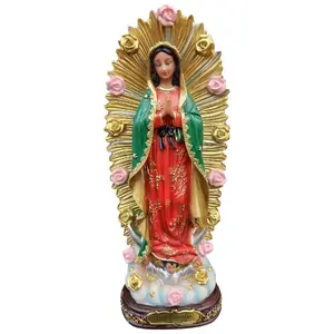 Virgen De Guadalupe 12" Inches Tall 6414-12 Nueva con Flores Estatua Our Lady Guadalupe Brand new Religious art image, home decor, wall decor, church events, gifts