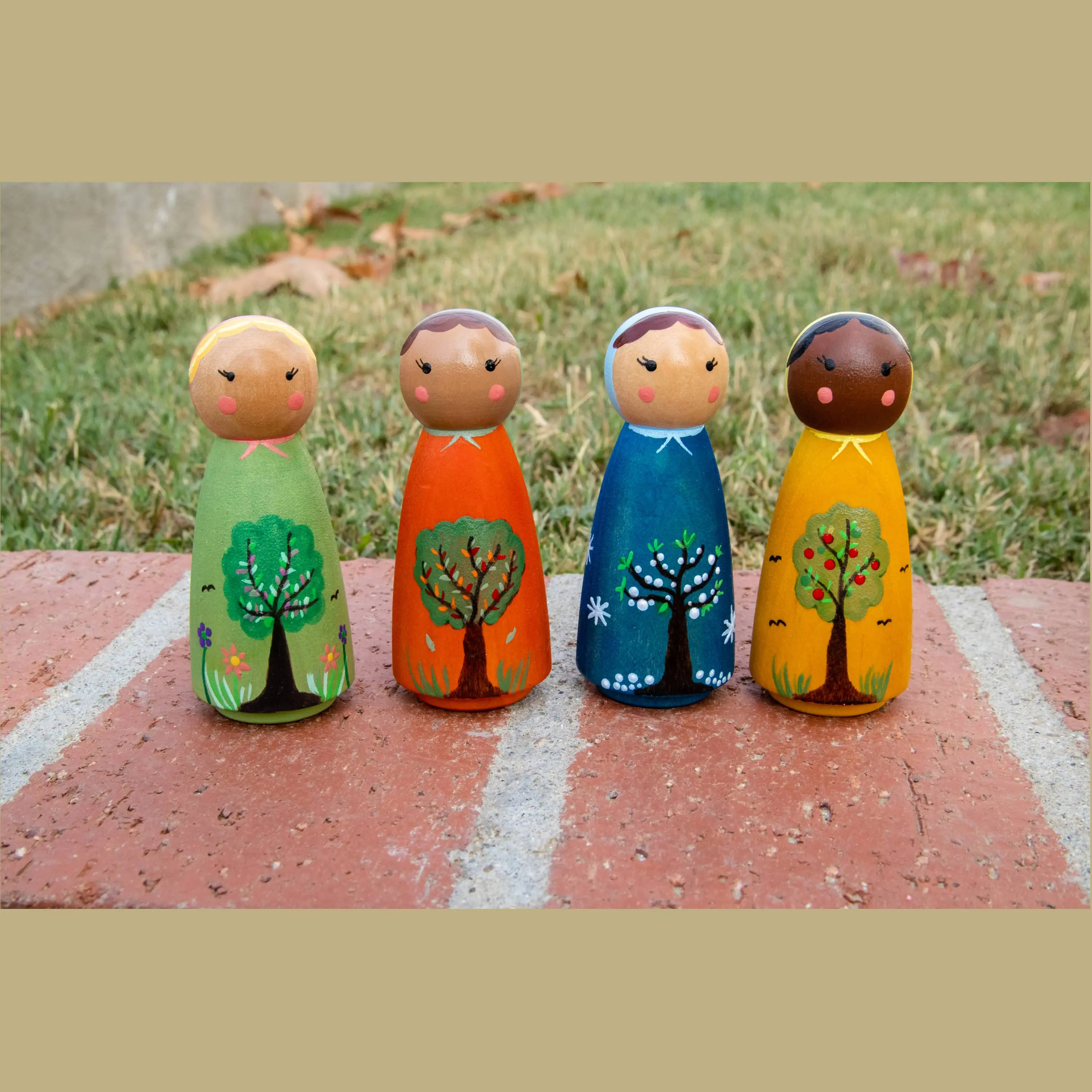 4 Season Peg Dolls, Wooden Toys, Hand Eye Coordination Fine Motor Skills, Montessori toys
