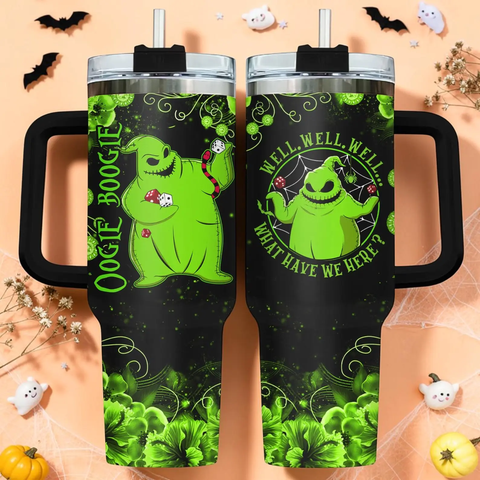 Halloween Boogie Man 40oz Tumbler, Spooky Horror Stainless Steel Tumbler Cup, Creepy Halloween Drinkware, Gothic Holiday Gift