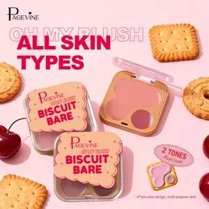Pagevine Dual-Tone Biscuit Blush & Contour Palette - Buildable Nude Pigment, Long-Lasting Natural Flush, Cruelty-Free, Beginner-Friendly Cheek Color mother's day gift