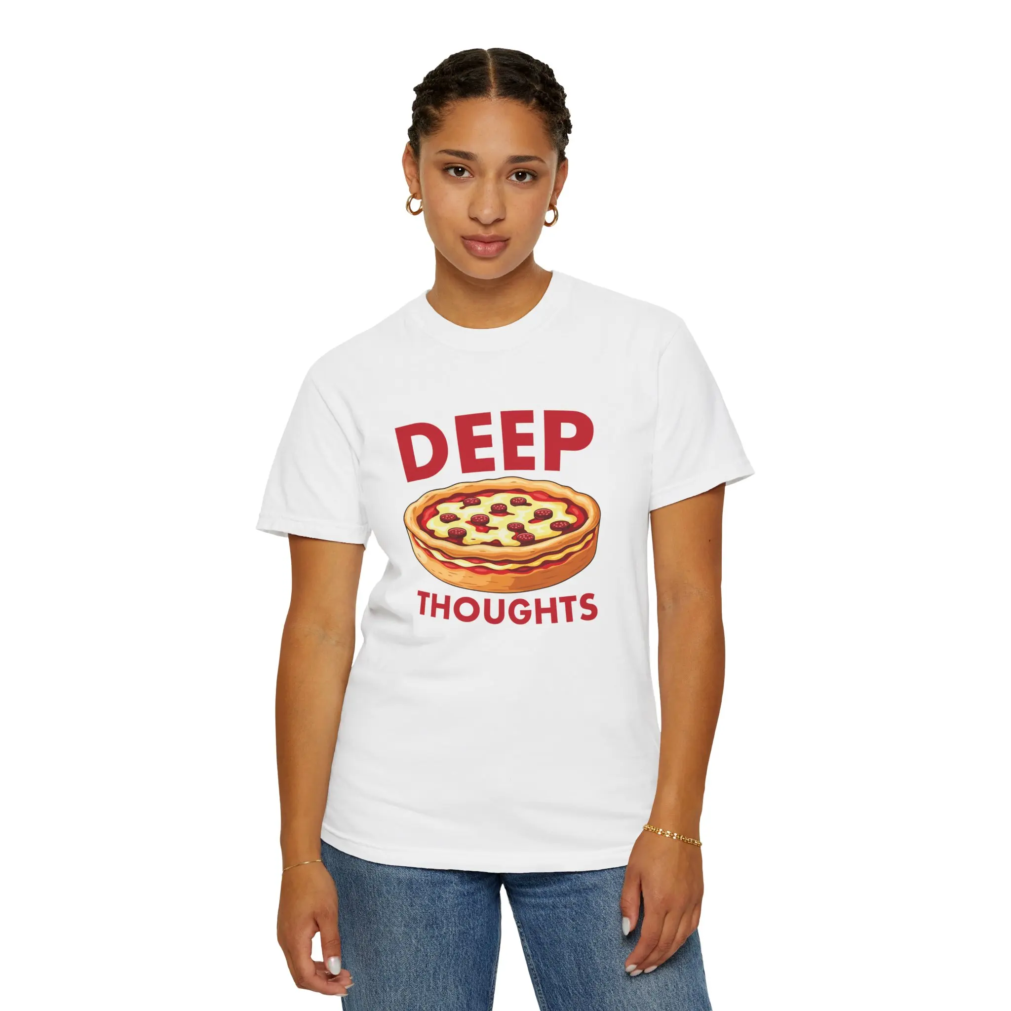 Deep Thoughts? More Like Deep Dish Thoughts–Chicago Pizza Tee