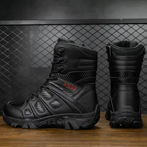 5.AA Men Combat Boots Hiking Shoes, jungle boots, duty boots, mens work boots, desert boots with Zipper, Breathable Lightweight Anti-Skid for Mountaineering Hiking Exploration Tactical All-Season Lightweight Non-Slip High Top Boots for OutdoorHuntingWork