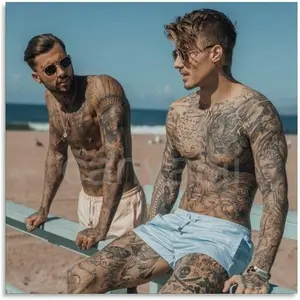 Tattoo Gay Man Sexy Poster Tattoo Poster (3) Canvas Painting Wall Art Poster for Bedroom Living Room Decor