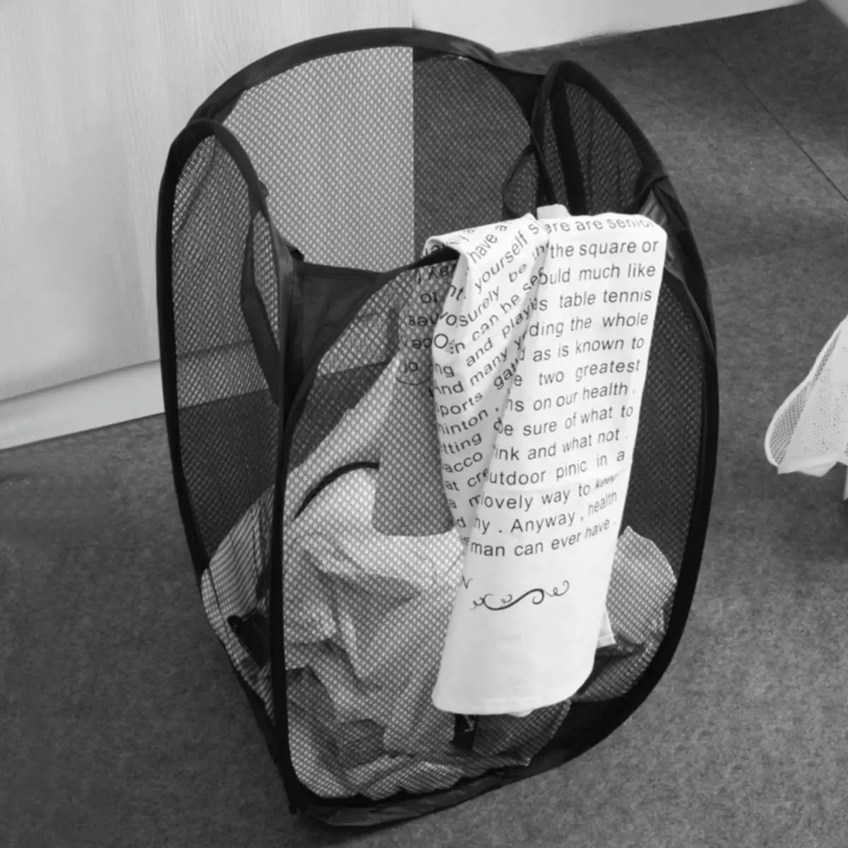 Foldable Mesh Breathable Summer Laundry Basket, Laundry Hamper, Summer Large Capacity Dirty Clothes Storage Basket, Home Organizer for Bathroom Bedroo