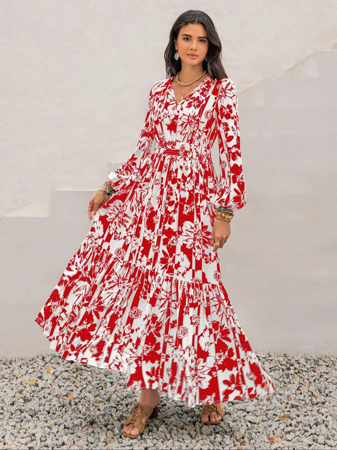 flutter sleeve cocktail dress Ivory Floral Print V Neck Flutter Sleeve Midi Dress