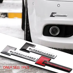 1Pcs Car Sticker Aluminum Alloy Supercharged Models Emblem Badge Car Modification Accessories Auto Body Rear Decoration Decal For Audi A3 A4 A5 A6 A7 A8 S3 S6 S4 S5 Q3 Q5 Q7 Sticker For Cars