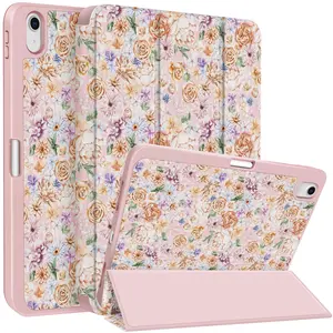 Floral iPad Case A16, iPad 10th Gen Protector 11 Inch 10.9 Inch 2022, Smart Tri-Fold Soft Waterproof Tpu Back, Auto Wake/sleep, Tablet Protective Cover