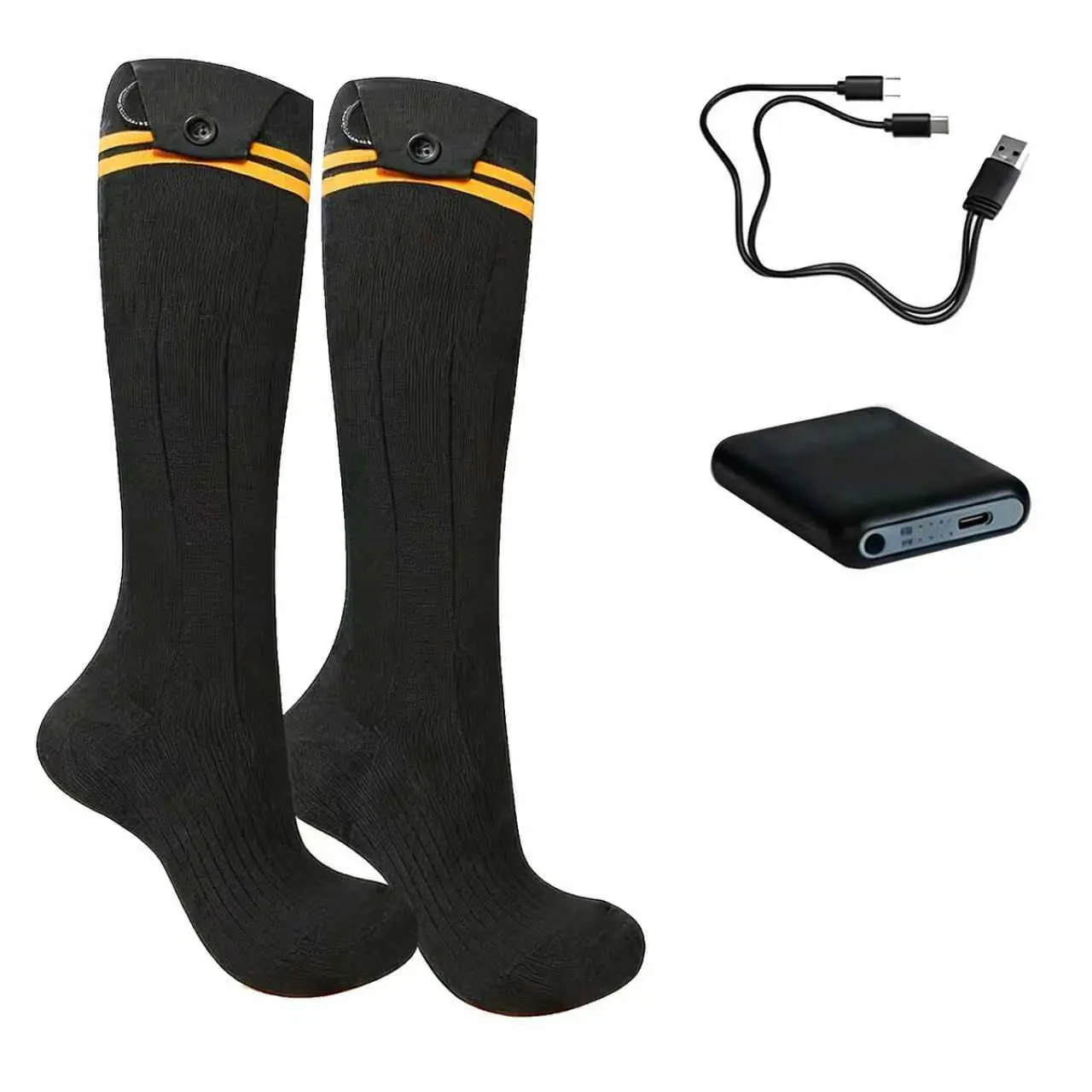 Heated Socks for Women, Athletic Modal Winter Socks with 5000mAh Rechargeable Battery, 3 Heat Settings, 10-Min Fast Warm-Up, Machine Washable for Skiing, 10-Minute Fast Warm-Up, 5000Mah Battery, Athletic Preppy, Adults