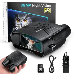 4K HD Infrared Night Vision Binoculars 5X Digital Zoom 5000mAh Battery 36MP Imaging 150-300M Visual Distance for Bird Watching Camping Hunting