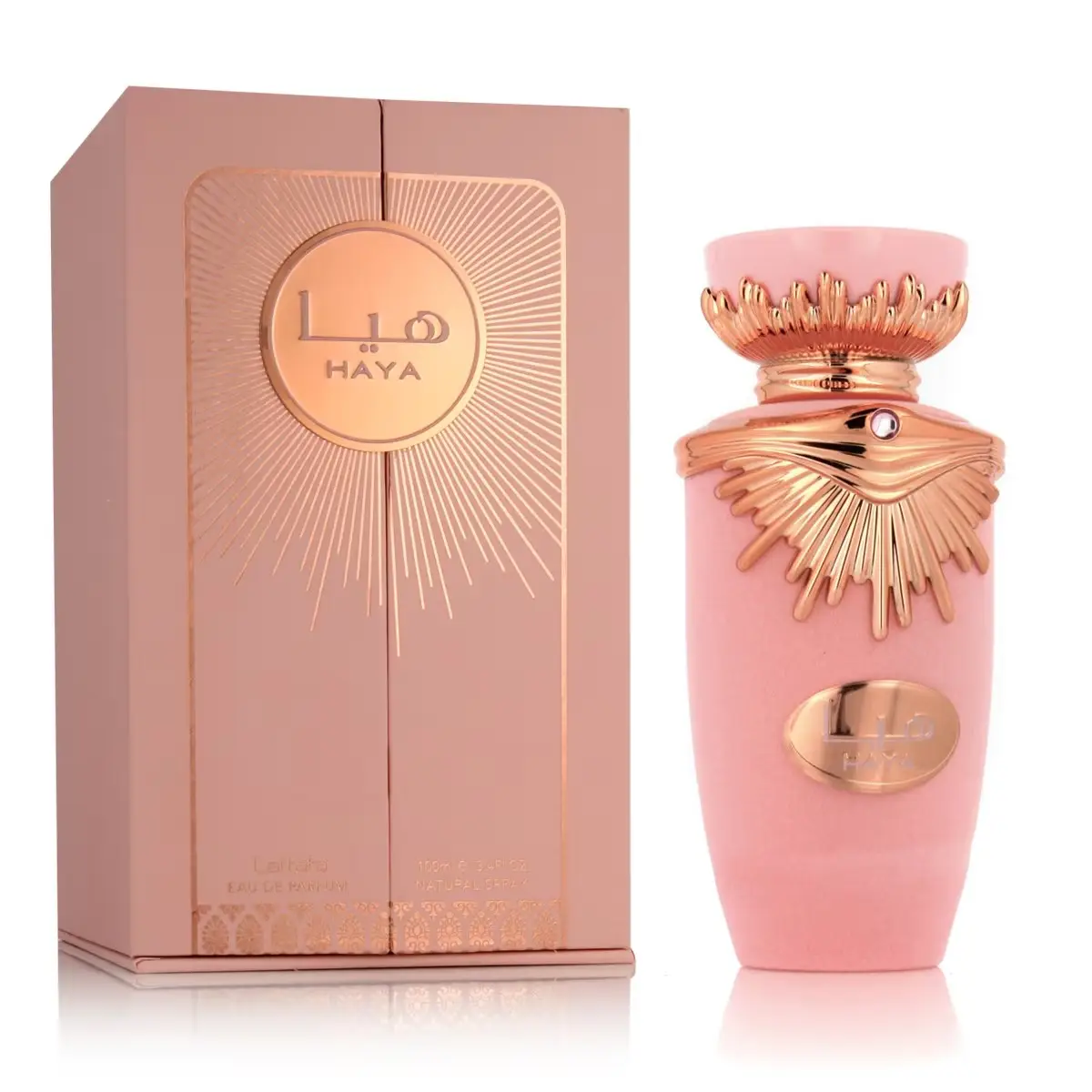 Lattafa Perfumes | Haya | Womens Fragrance | 3.4 oz (100ml) | Pink Champagne - Gardenia & Amber