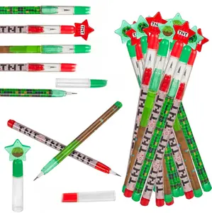 Pixel Miner Pop Pencils - 24 Pack - Translucent Multipoint Pencil Video Game Birthday Party Stackable Pre-Sharpened Classroom for Students, Teachers, Girls, Boys