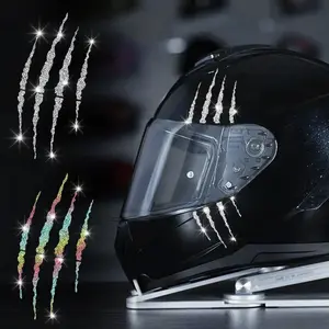 Motorcycle Helmet Sticker, Waterproof & Durable Helmet Decoration Sticker, Creative Colorful Glitter Design Helmet Decal for Motorcycle Body