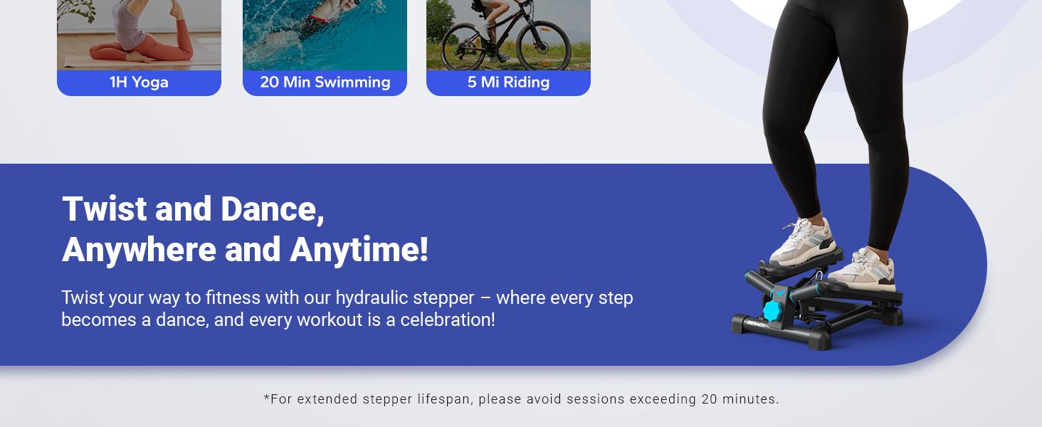 MERACH Steppers for Exercise, Stair Stepper with Resisitance Bands Mini Stepper with 330LBS Loading Capacity