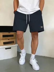 Men's Solid Color Pocket Drawstring Waist Shorts, Casual Comfy Breathable Shorts for Summer, Men's Bottoms for Daily Wear, Matching, Menswear
