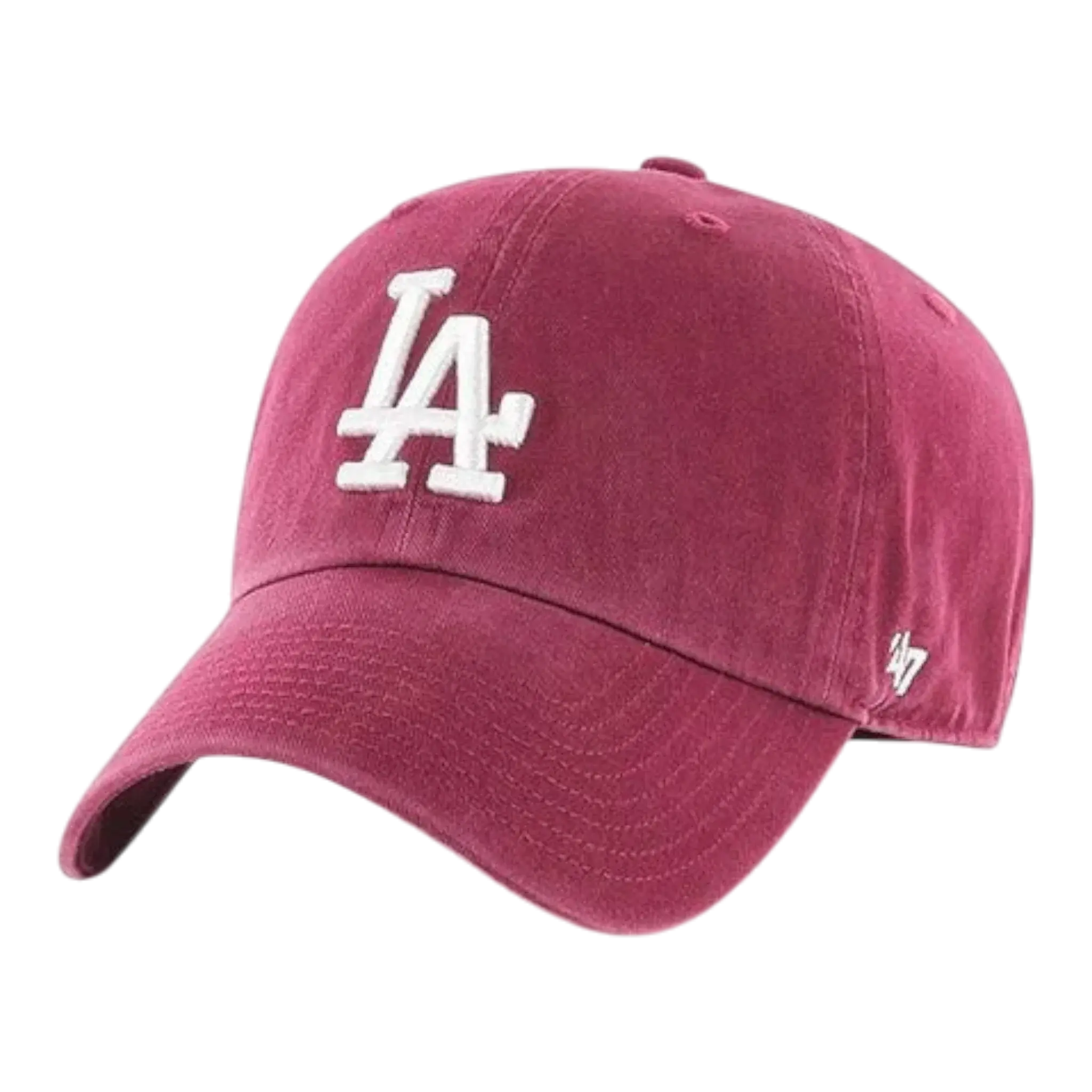 47 Brand Clean Up Los Angeles Dodgers Strapback in Cardinal Red | Men Adjustable Cap