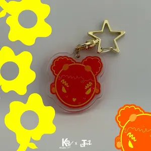 Sunflower Tiny Keychains - Red Character Design with Gold Star Accent by The Kenya Brand