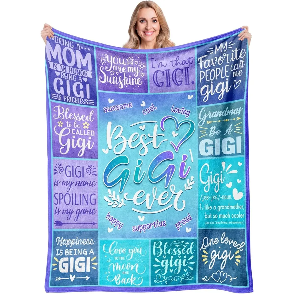 Eyesoul Gigi Gifts, Gigi Gifts for Grandma, Best Gigi Ever Gifts, Birthday Gifts for Gigi, Gift for Gigi from Grandkids Granddaughter, Gigi Gift for Christmas Mothers Day Throw Blanket 50"x60"