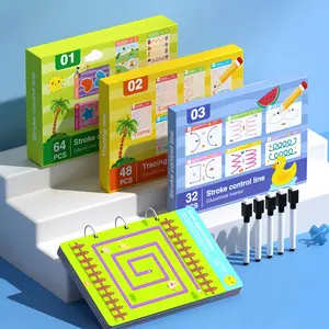 Reusable Magic Practice Copybook Set for Kids, Drawing Pages, Pen Control Training, Educational Learning Tool, No Wooden Material Included
