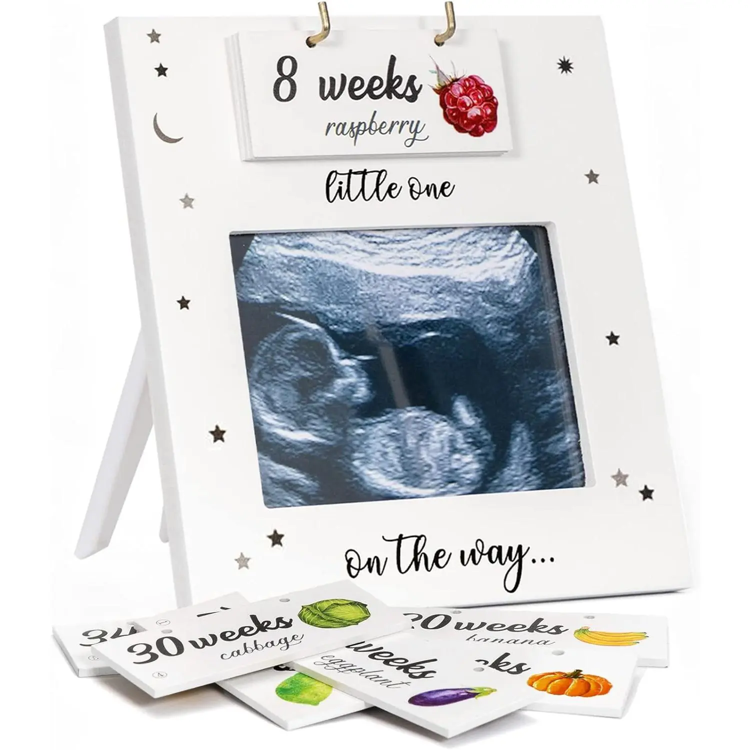 Ultrasound Picture Frame -  Bump Weekly Fruit and Veggie  , Sonogram Picture Frame, Expecting Parents to be   for , Gender Reveal First Time Mom  Have
