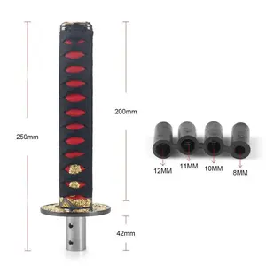 Racing 150MM/200MM/260MM JDM Katana Samurai Style Shift Knob Shifter With 8/10/11/12MM Adapters Gear Shift knob