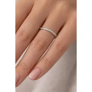 Sterling Silver Textured Stacking Ring, Minimalist Thin Band Ring, Handmade Silver Ring, Dainty Everyday Ring, Coastal Inspired Jewelry